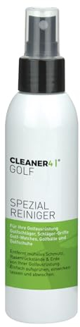 CLEANER-4- Golf Spezialreiniger Set 150 ml + Mikrofastertuch 40 x 40 cm Rillen-Reiniger Griff-Reiniger Ball-Reiniger für Golfschläger und Golfausrüstung