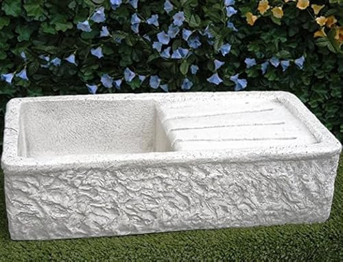 Évier en béton, lavabo, fontaine, dimensions : 80 x 40 H 20 cm, gris baignoire unique