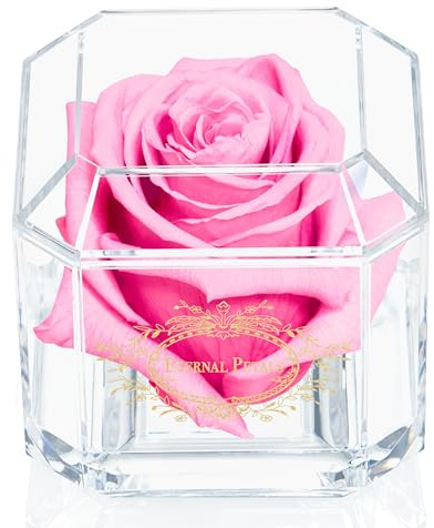 100% Real Rose That Lasts A Year | Single Pink Rose in Box | Unique Birthday Gift