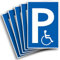5 Stück Behindertenparkplatz Schild 20 x 30 cm aus stabiler PVC Hartschaumplatte 3mm Parkplatz für Rollstuhlfahrer parken nur mit Ausweis mit UV-Schutz von STROBO