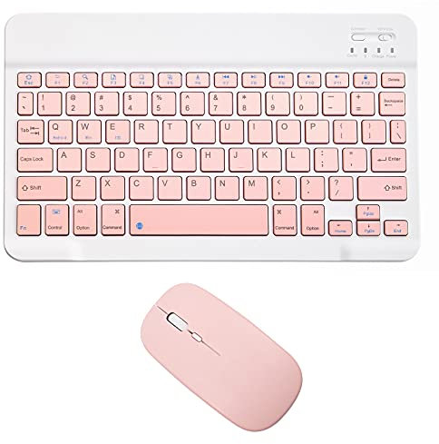 Clavier et souris Bluetooth rechargeables pour iPad, clavier souris sans fil portable ultra fin pour iPad Pro Air Mini iPhone Samsung tablette téléphone portable Android, iPadOS/iOS 13 et supérieur