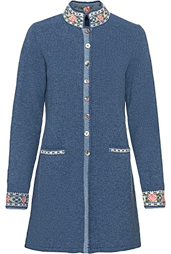 Reitmayer Lange Strickjacke mit Jacquard-Muster Mittelblau, 44