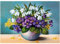 Ideen mit Herz 5D Diamond Painting | Diamant Painting Set | Motiv: 35 x 25 cm | Leinwand: 30 x 40 cm | runde Steinchen | inkl. Zubehör | Verschiedene Bilder zur Auswahl (Vase mit Blumen)