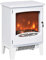 HOMCOM Chimenea Eléctrica Portátil de 900/1800W con Efecto de Llama Termostato Ajustable y Protección Sobrecalentamiento hasta 20 m² 39x26x54,8 cm Blanco