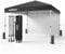 Wiltec Faltpavillon 3 x 3 m grau mit Rädern, Faltpavillon mit „One Push“-Technologie, Gartenpavillon mit UV-Schutz 50+, Pavillon für Camping