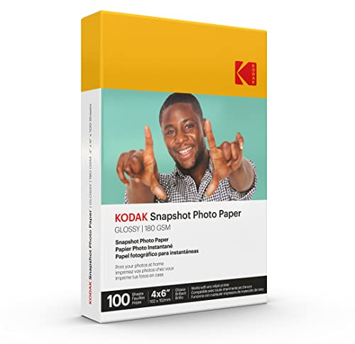 KODAK 41305 Fotopapier, glänzend, 100 Stück, 180 g/m, 2–8,5 mm. Dieses Produkt ist nicht kompatibel mit dem KODAK Dock-Drucker