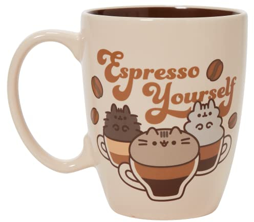 Enesco Department 56 Pusheen Espresso Yourself Tasse, 340 ml, Steinzeug, Kaffeetasse, Tasse, Zuhause, Tag der Freundschaft