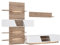 Newroom Wohnwand Weiß und Planked Eiche Anbauwand Skandi Modern - 296x202,8x51,8 cm (BxHxT) - Schrankwand - [Bonnie.one] Wohnzimmer Wohnstube