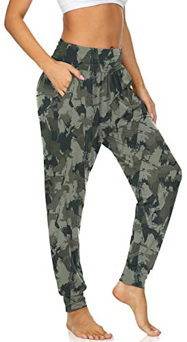 UEU Yoga-Jogginghose für Damen, bequeme, lockere Trainingshose, gemütliche Loungehose mit Taschen, Camouflage, XX-Large