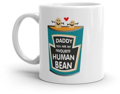 TheAbstractix Ceramic Coffee Mug, 11 oz, Funny Daddy Cup, Fathers Day Gift, Personalised, Super Dad, Number 1 Dad, Effortless Cleaning