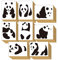 8 Stück Holz Gummistempel Panda-Design-Set Niedliches Tier für DIY Basteln, Scrapbook, Malen, Buchstaben Tagebuch, Kartenherstellung, Geschenk-WAKUWAKU Hergestellt in Japan, Tokio