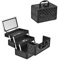 LIFEZEAL Valigetta Rigida Professionale per Trucchi a 3 Livelli, Porta Cosmetici, Trousse, Scatola, Beauty Case, Organizer Makeup, con Specchio, Manico e Chiusura, per Donna, 23x15x18 cm, Nero