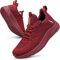 Feethit Turnschuhe Damen Leichtgewichts Atmungsaktiv Sportschuhe Sneaker Weinrot 36
