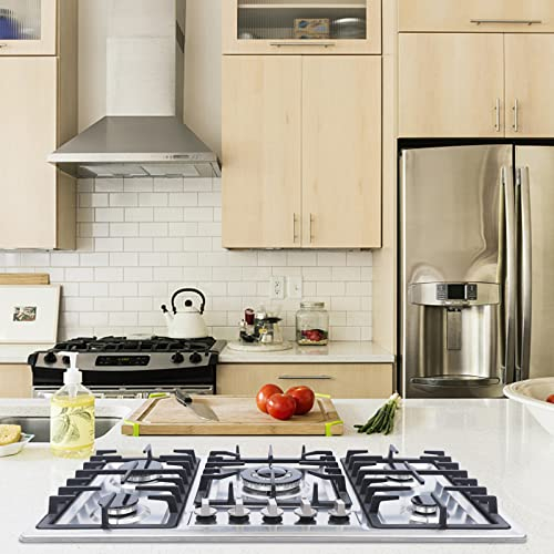 Cocina de gas de 5 llamas de acero inoxidable empotrada 5 quemadores cocina gas gas con boquillas de gas natural, placa de cocina taburete