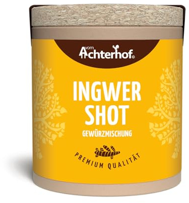Ingwer Shot Gewürzmischung 47g | natürlich scharf | Ingwer Shot schnell und einfach selbstgemacht | Ginger-Shot vegan | für deinen Ingwerkick in Spitzenqualität | vom Achterhof