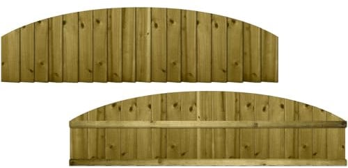 Premier Garden Supplies DOME TOP Feather Edge Fence Panel Width: 6ft (183cm) x Shoulder Height: 1ft (30cm) [Full Height. 50cm] Rough Sawn Closeboard Semi-Braced Garden Boundary Fencing Panels