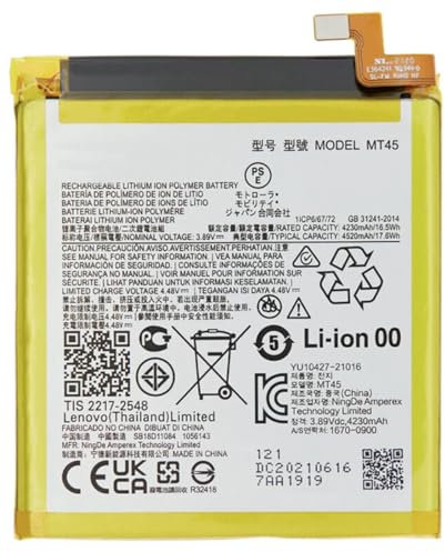 BATTERIA Adatta per MOTOROLA Compatibile con MOTO EDGE 20 PRO XT2153 / EDGE S PRO Capacità Originale 4520MaH MT45
