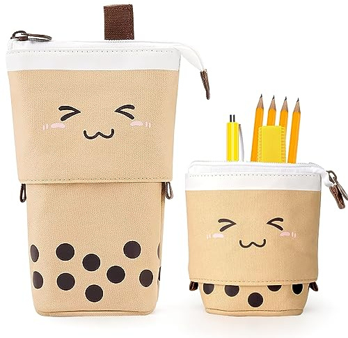 Hillylolly Teleskopisch Mäppchen, Federmäppchen Stehend Kinder, Federmäppchen Reißverschluss 2 in 1, Federtasche Stehend, Pop Up Pencil Case, Einziehbares Mäppchen, für Mädchen Jungen