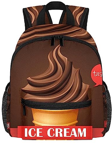 VAPOKF Leichter Schulrucksack Kleinkind Rucksack Kleine Reise Schultertasche für Jungen Mädchen Kinder, Schokolade Eis, multi, 25.4x10x30 CM/10x4x12 in
