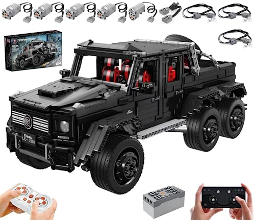 Technik 6x6 Geländewagen G-Klasse Mit Motoren Set, 1:8 Auto Modellbausatz, 3300 Teile Klemmbausteine Auto Groß MOC Set, Kompatibel Mit Mercedes AMG