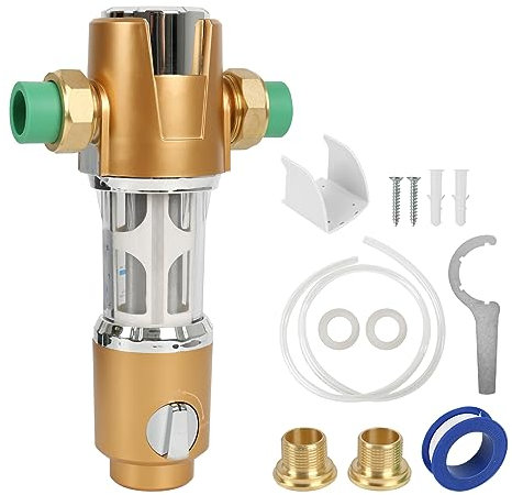 Ausspülbarer Feinfilter Wasserfilter Wiederverwendbare, Spin-Down-Sediment-Wasserfilter Wasser Vorfilter Sedimentfilter für Brunnenwasserschlauch-Sedimentfilter (3/4, Type B)