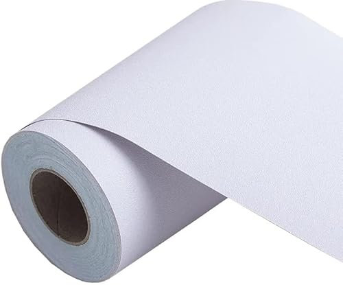 JUMRHFAN Wallpaper Border Peel and Stick for Bathroom Wall Border Sticker Home Ceiling Decorative Border Pure-10CM X 500CM (White)