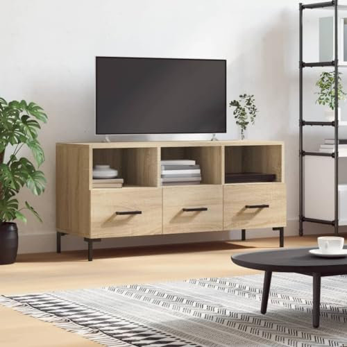 GuyAna TV-Schrank Sonoma-Eiche 102x36x50 cm Holzwerkstoff Longboard Wohnzimmer