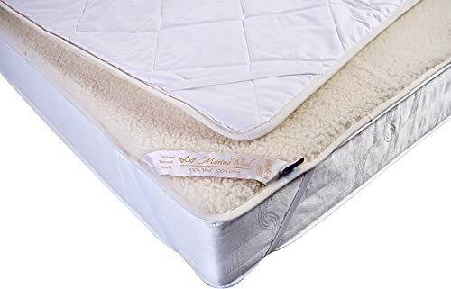 Merino Wool Bettwäsche, Naturbettwäsche Wolle Matratzenauflage Fleece Laken Naturprodukt Jahreszeiten**, wendbare Wollunterdecke Eckgurte (100 x 200 cm)