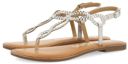 GIOSEPPO Femme Merignas Sandale Plate, Argent métallique, 39 EU
