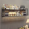 Modern Wine Storage Rack Wall Mounted With LED Light With Wine Glass Holder,Bar Unit Floating Shelves,with Wine Glass Holder Kitchen Storage Bar Shelves For Kitchen Dining Room Bar Decoration ( Color