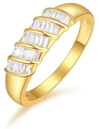 PRAYMOS Croissant Ring 14K Gold gedrehter Kuppel Statement Ring handgefertigt Siegelring für den kleinen Finger Garnelen Stapelring Größe 8