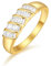 PRAYMOS Croissant Ring 14K Gold gedrehter Kuppel Statement Ring handgefertigt Siegelring für den kleinen Finger Garnelen Stapelring Größe 8