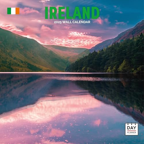 Dayplanner Publishing Irland Kalender 2025, großer quadratischer Wandkalender, 16 Monate, Irland Geschenk Reisekalender