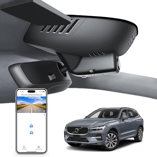 Mangoal 4K Dash Cam Dash Cam Custom for Volvo XC60 2022 2023 2024 2025 2026 (Model D), B5 B6 T8 Accessories, OEM Look, UHD 2160P Video, WiFi & App,Loop Recording,Easy to Install,64GB Card