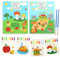2 Packfarbe mit Wasser Malvorlagen Kit - Wasserfarbe Papierkunst und Kunsthandwerk für Kleinkinder Kinder im Alter 2 3 4 5 6 7 8 Jahre alt - Junge Dinosauriergeschenk ((Gemüse & Essen))