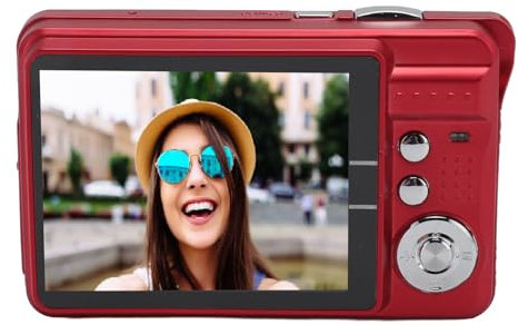 Appareil Photo Numérique, Appareils Photo à écran 48MP HD 2,7 Pouces pour la Photographie Appareil Photo Numérique 4K avec Zoom 8X pour Adolescents et Enfants (Rouge)