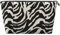 Vyonne Reise-Kulturbeutel aus Leder, Zebra-Design, langlebige Kosmetiktasche für Make-up und Toilettenartikel, silber, Einheitsgröße