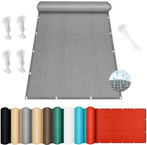 Sonnensegel Sonnenschutz inkl Befestigungsseile 110 x 200 cm, Windschutz Reißfest Wetterfest, Sonnensegel Sonnenschutz Rechteckig, Sonnensegel Shade Sails, für Balkon Garten, Hellgrau