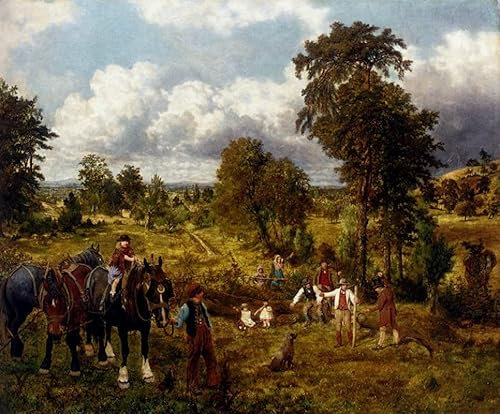 IPLUPJDY Vintage Leinwand Wandkunst Poster Bilder Leinwand Poster Druck Der garten von george william mote Leinwand Wandbild für Wanddekoration 60x90cm