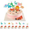 32 Stück Dinosaurier Cupcake Topper, Tier Topper, Picks Kuchendekoration Dino Thema Geburtstagstorte Dekoration, für Jungen Kinder Tiere Thema Party Dekorationen