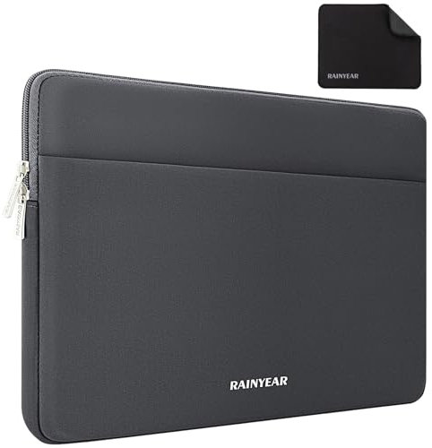 RAINYEAR 14 Inch Laptop Sleeve Case for 14 Notebook Lenovo Thinkpad IdeaPad, MacBook Air 15.3 2025 2024 2023 M4 M3 M2, 14 HP Dell Acer Chromebook Mac Pro 15, Grey