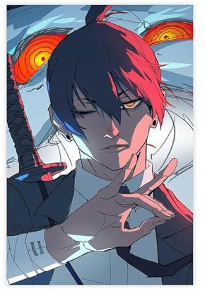 HACERR Chainsaw Man Poster Canvas Poster Wall Art Decor Print Picture Paintings for Living Room Bedroom Decoration 12x18inch(30x45cm)