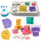 Face Changing Magic Cube Game,Wooden 3d Puzzle Face Changing Cube Game with Bell, Emoji Games Educational Puzzles Toy Board Games for Kids Christmas Birthday (A)