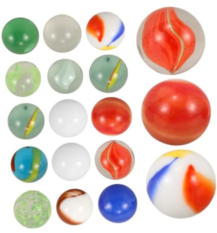 Gogogmee 60 Pièces Boule De Verre Colorée Billes De Jeu De Billes Jeux De Perles D'aquarium Perles De Remplissage De Vase Balles Rebondissantes en Marbre Un Verre