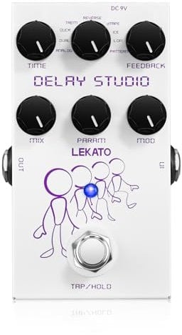 LEKATO Delay Pedal,Delay Gitarren Effekt Pedal mit 9 Delay Effekten,Digital Delay Gitarren Pedal Tap Tempo Freeze