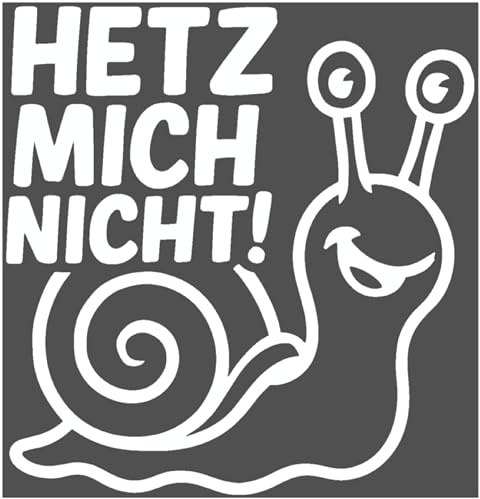 Samunshi® Schnecke Hetz mich nicht! als Aufkleber für Fahranfänger Auto Motorrad Helm Fahrrrad Notebook Tablet Autoaufkleber Sticker Motorradaufkleber 10 x 9,3cm weiß