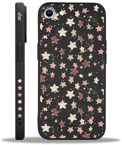 Yoedge Handyhülle für iPhone 7/8/SE 2020/SE 2022 Hülle, Aesthetic Stern Star Bumt Muster Niedlich Design Mädchen Frauen Cover, Weich Silikon Stoßfest Case Kratzfest Schutzhülle für iPhone SE 4,7,Rosa