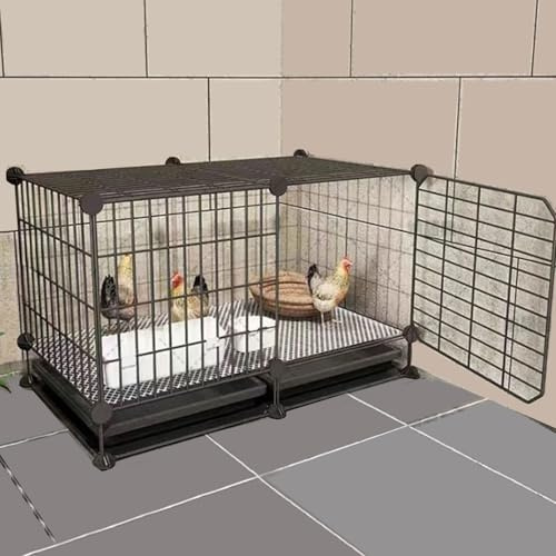 Kleintierkäfig mit herausziehbarer Wanne und Gitterunterlage für drinnen und draußen, ideal für Wachteln und andere kleine Haustiere