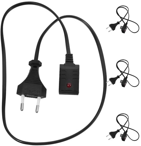 DOITOOL 4-Teiliges Ersatz-Ladekabel FüR Elektrische WäRmflasche Und Heizkissen Mit Eu-Stecker Wiederaufladbarer HandwäRmer Adapter FüR BüRo Und Outdoor Netzstecker FüR SchnellladegeräT