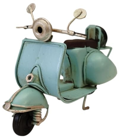 FTWDesign Retro Motorroller Dekoartikel aus Metall in blau
